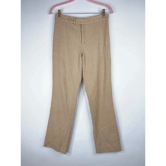 Ralph Lauren Black Label Wool Pants Tan Lined Vintage 90s Y2K USA Neutral Size 6 - Picture 1 of 14
